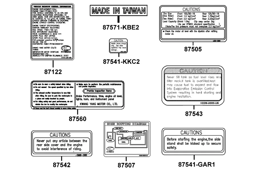 F24 Caution Label parts diagram