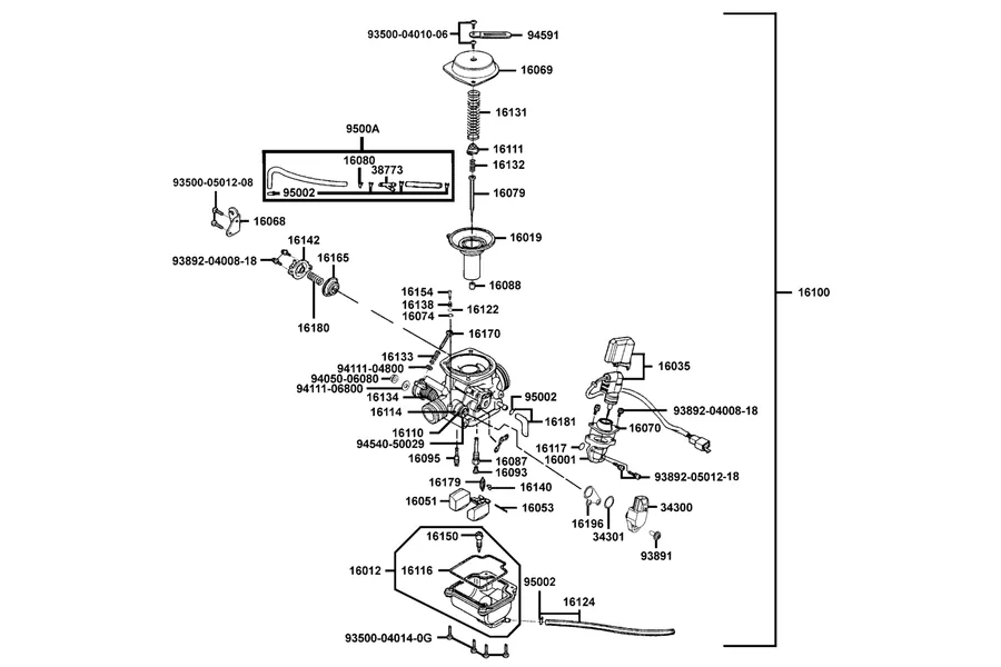 E09 Carburetor parts diagram