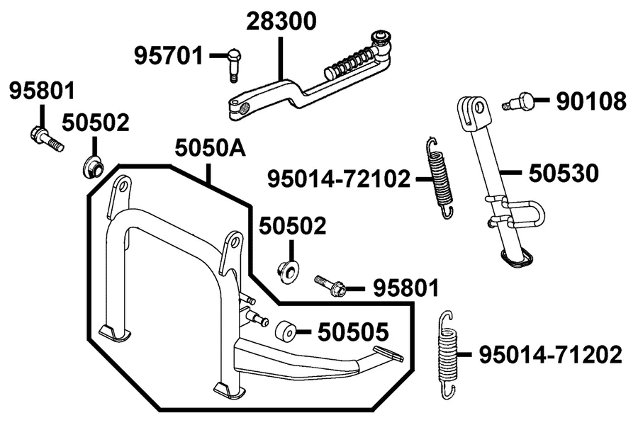 F15 Stand and Kick Starter Arm parts diagram