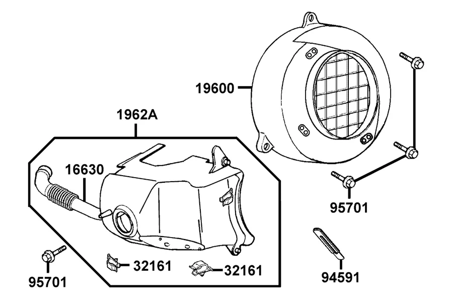 E01 Fan Cover and Shroud parts diagram