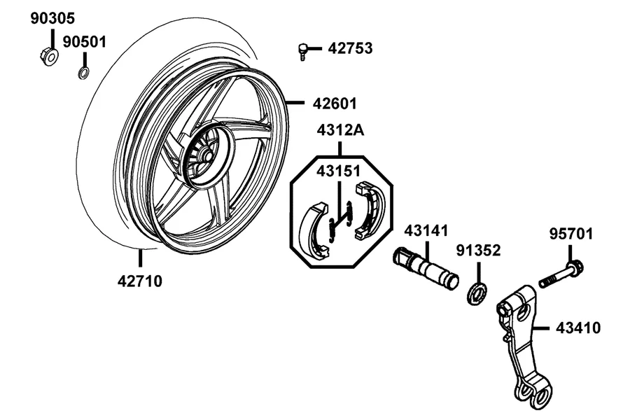 F08 Rear Wheel parts diagram