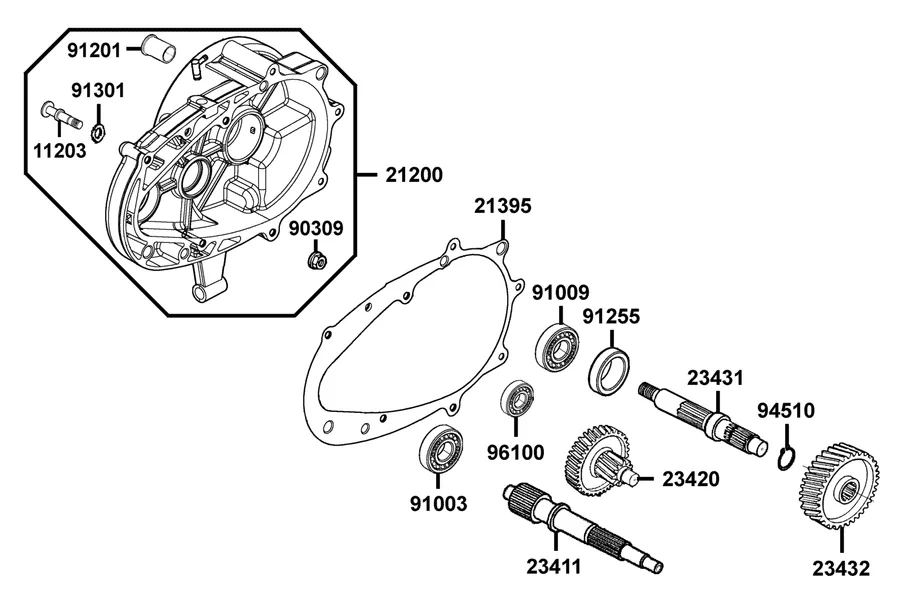 E08 Transmission parts diagram