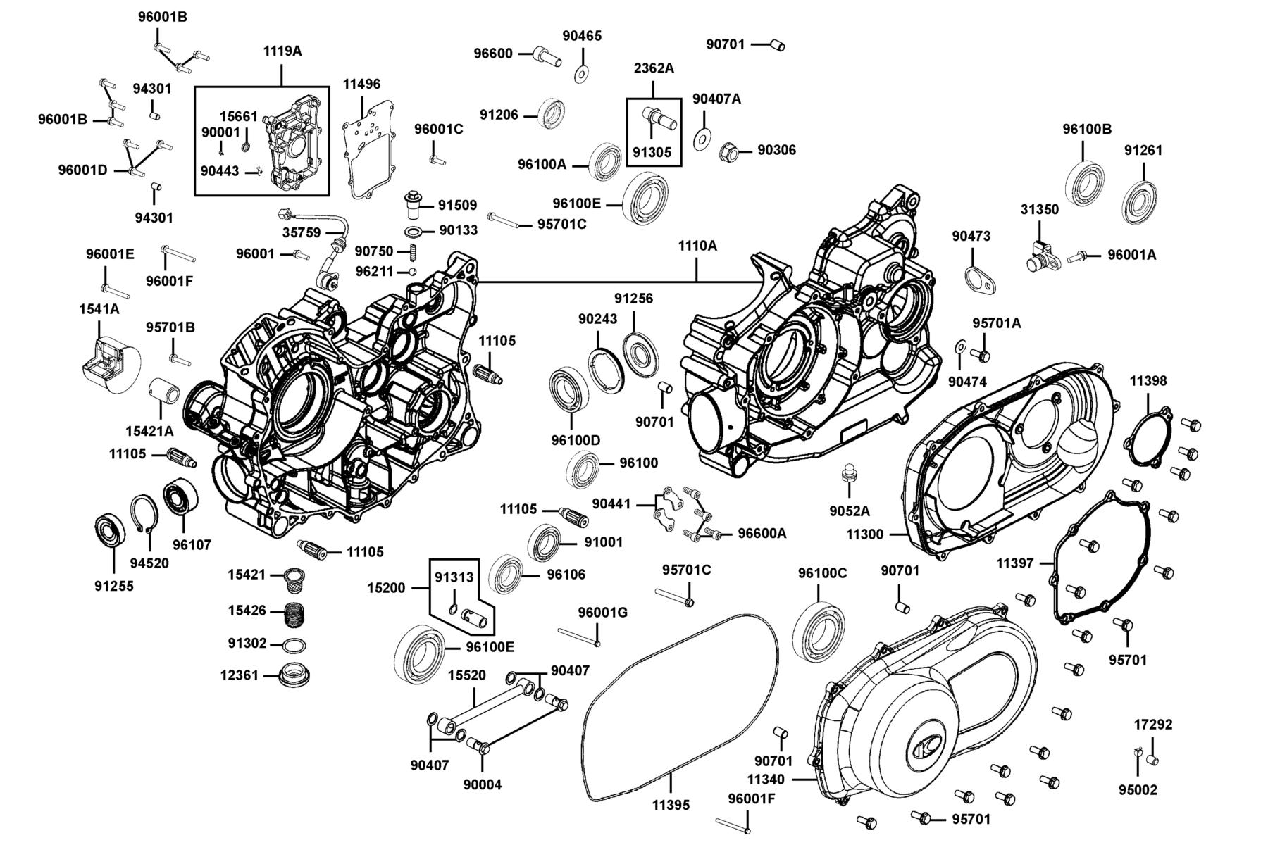 UXV 700i LE (2017) Crank Case parts diagram