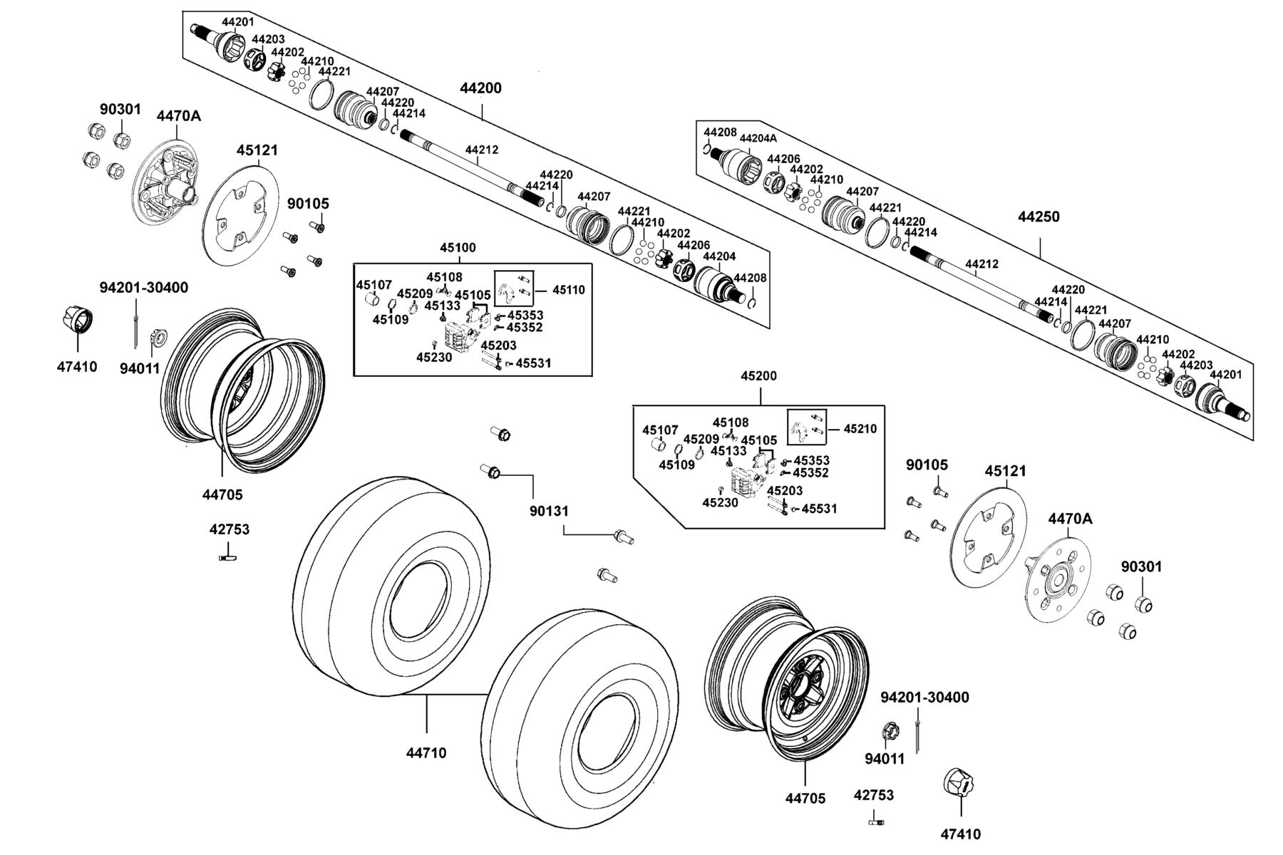 UXV 450i 2023MY Wheel Assy Fr parts diagram