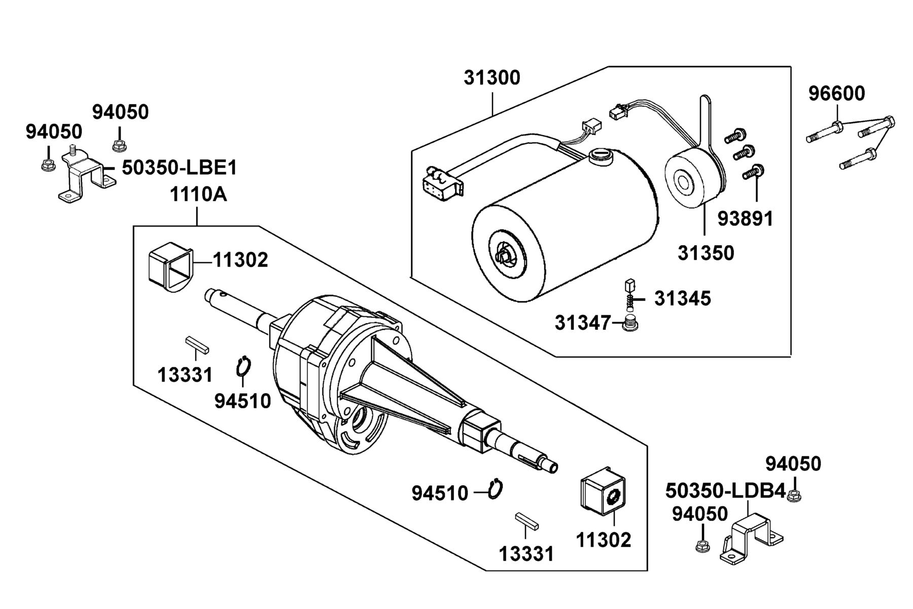 KYMCO SUPERIOR (2014+) Motor parts diagram