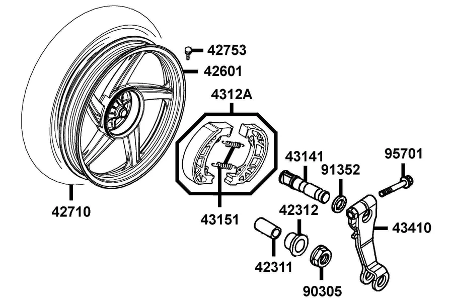 F08 Rear Wheel parts diagram