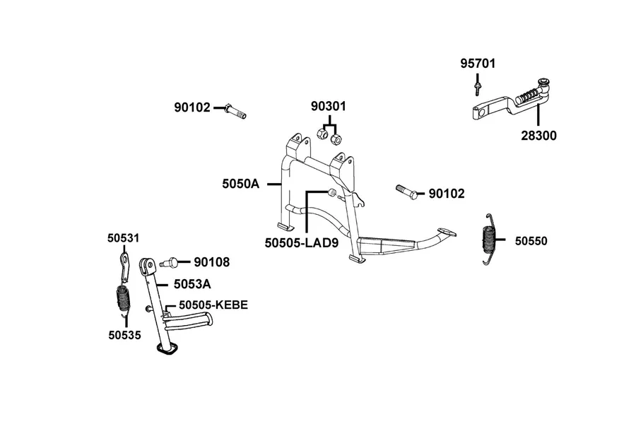 F15 Stand and Kick Starter Arm parts diagram