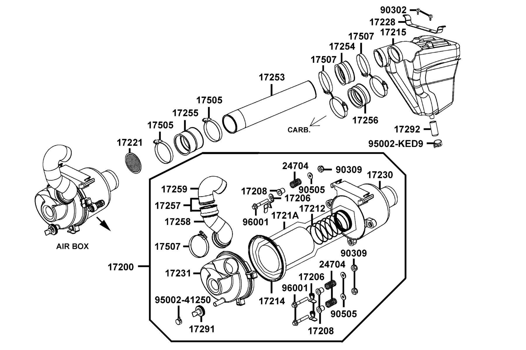 MXU 450i LE(2020) Air Box Cyclonic parts diagram