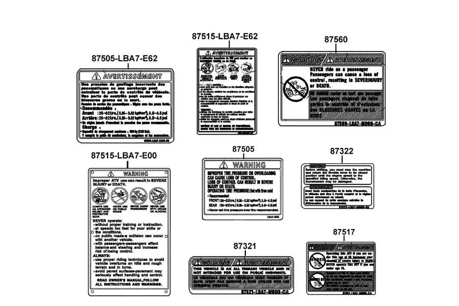 F24 Caution Label parts diagram