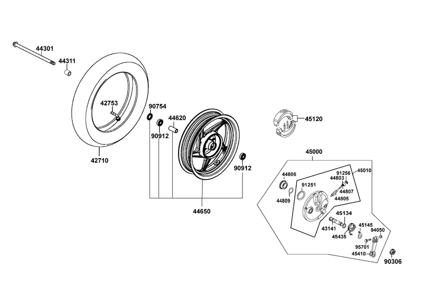 F07 Front Wheel parts diagram