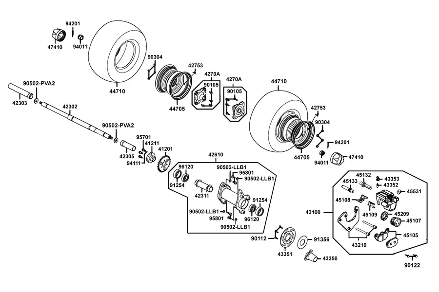 F06 Rear Wheel parts diagram