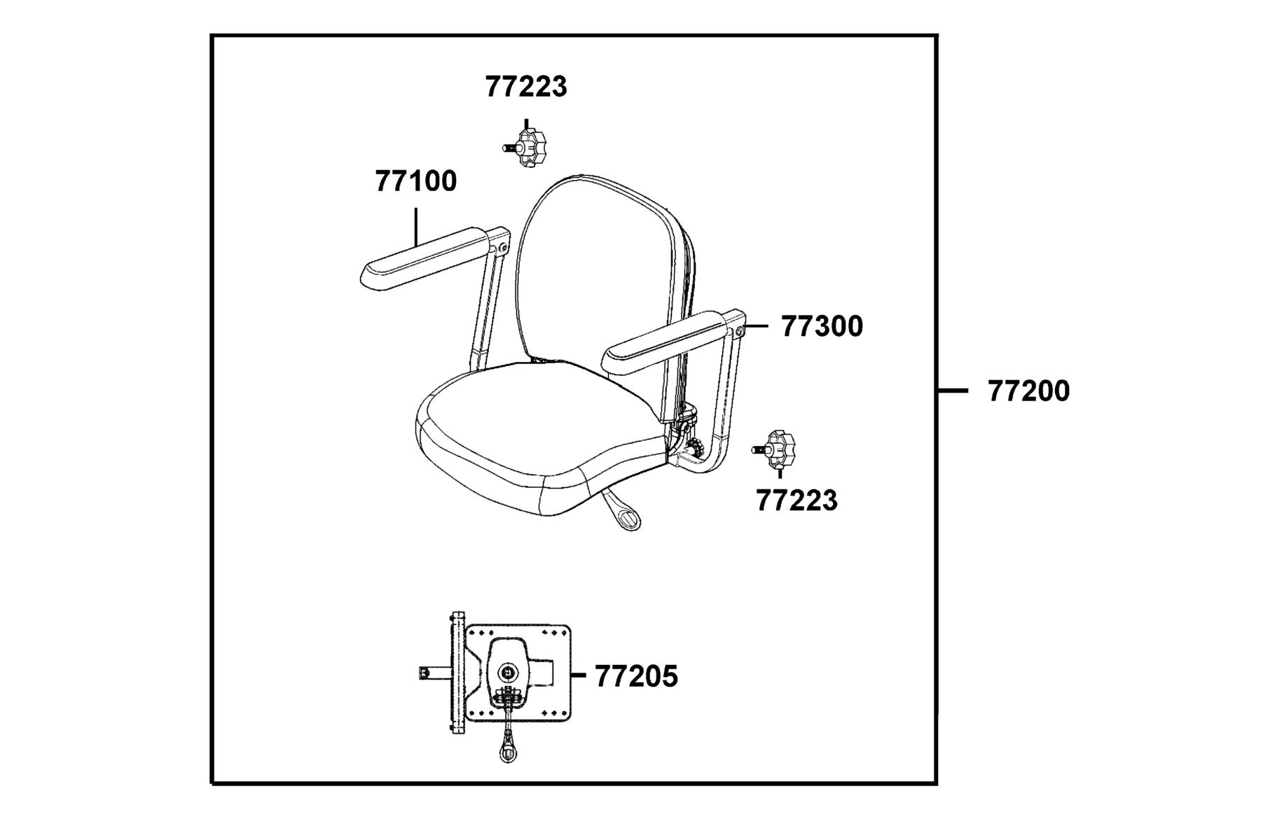 KYMCO LITE S" (2018) Seat parts diagram
