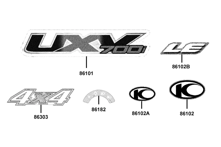 F25 Emblem and Stripe parts diagram