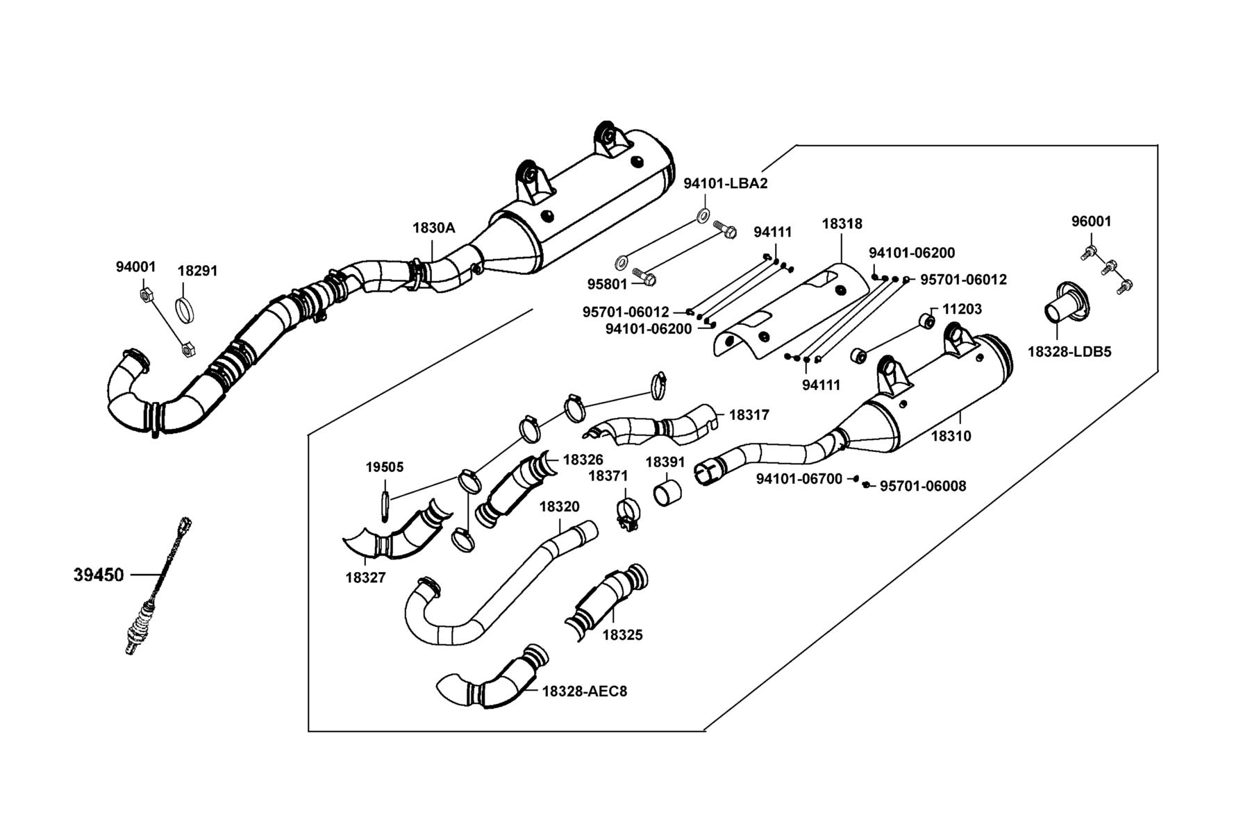 MXU 700i(2018) Exhaust Muffler parts diagram