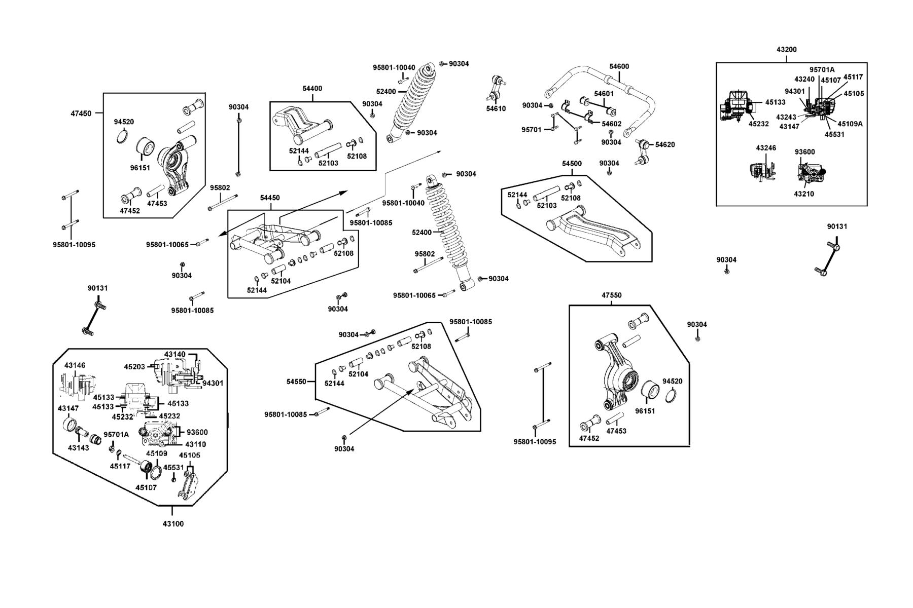 MXU 700(2020) Cushion Assy Rr●Control Arm Assy Rr parts diagram