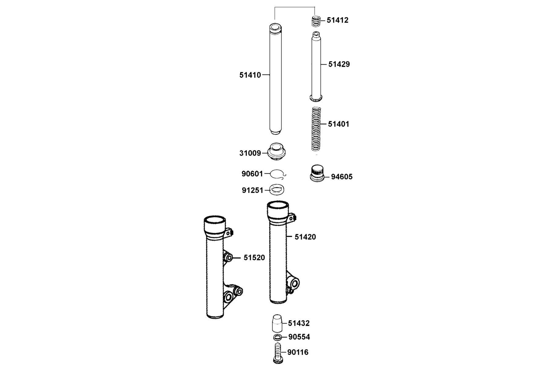 KYMCO SENTO 50 Parts Of Fr Fork parts diagram