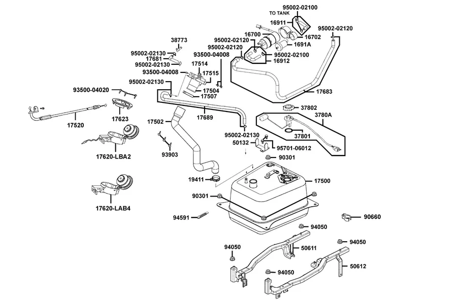 F10 Fuel Tank parts diagram