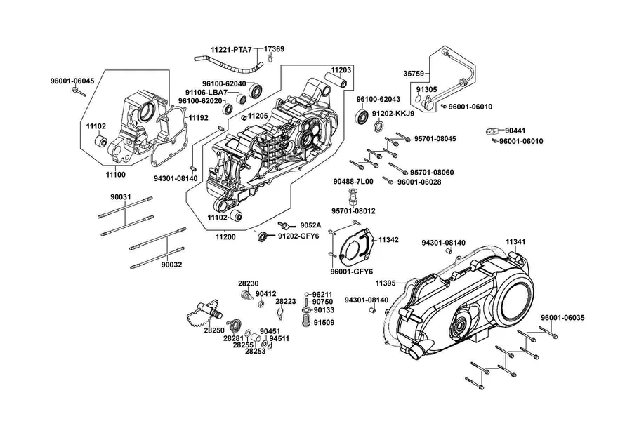E01 Crank Case parts diagram
