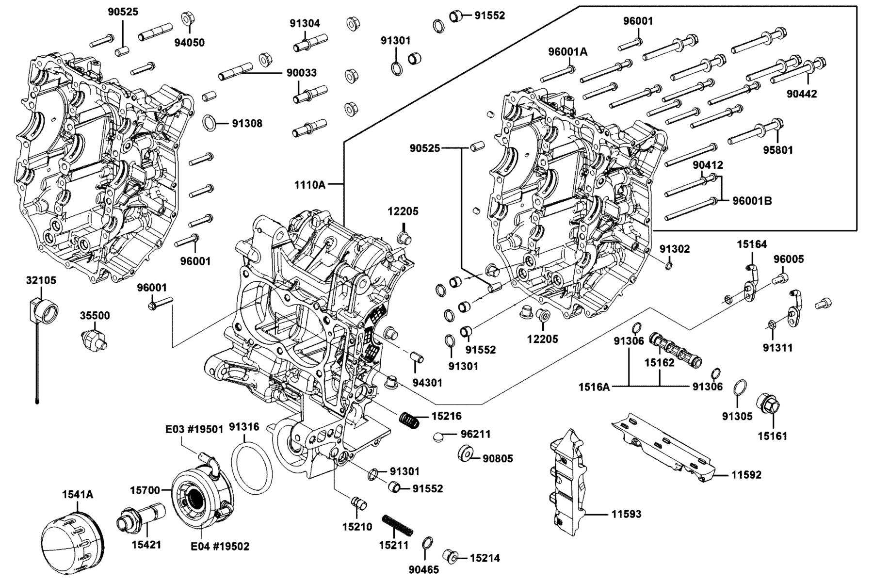 CV3 2023 Crank Case parts diagram