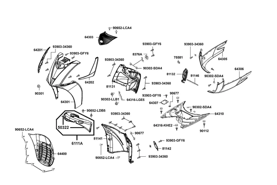 F05 Fender Front parts diagram