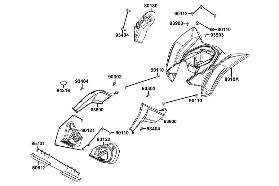 F12 Tank Cover and Luggage Box parts diagram