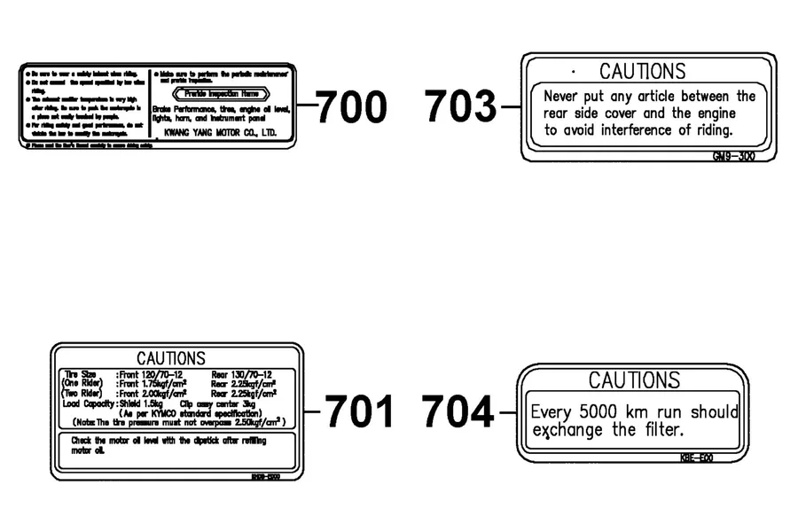 F23 Caution Label parts diagram