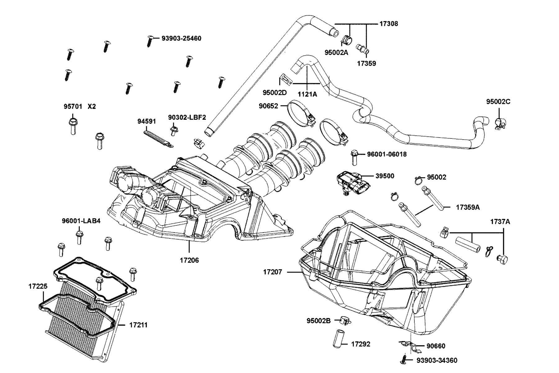 CV3 Air Cleaner parts diagram