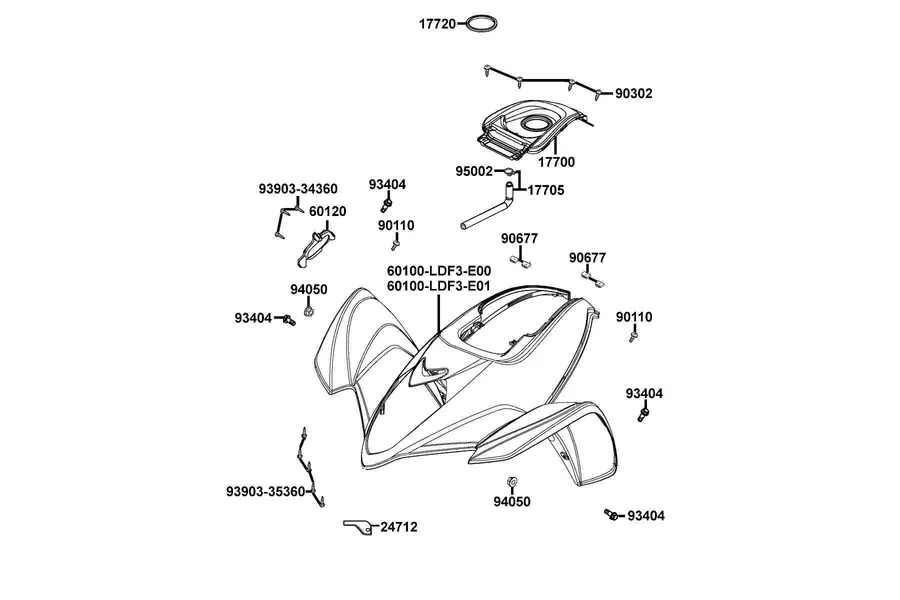 F05 Fender Front parts diagram