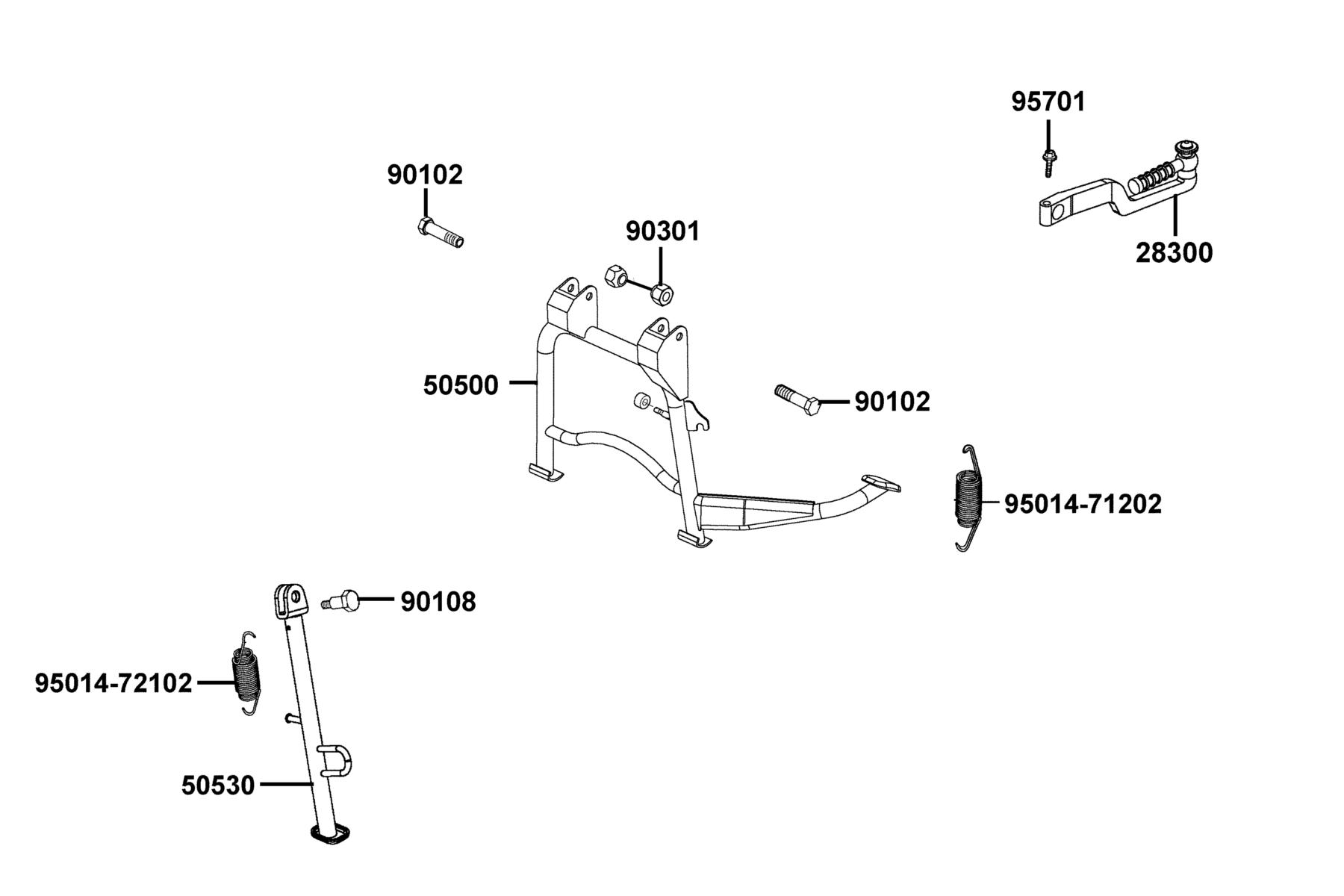 SUPER 8 50X MY2025 Stand ● Kick Starter Arm parts diagram