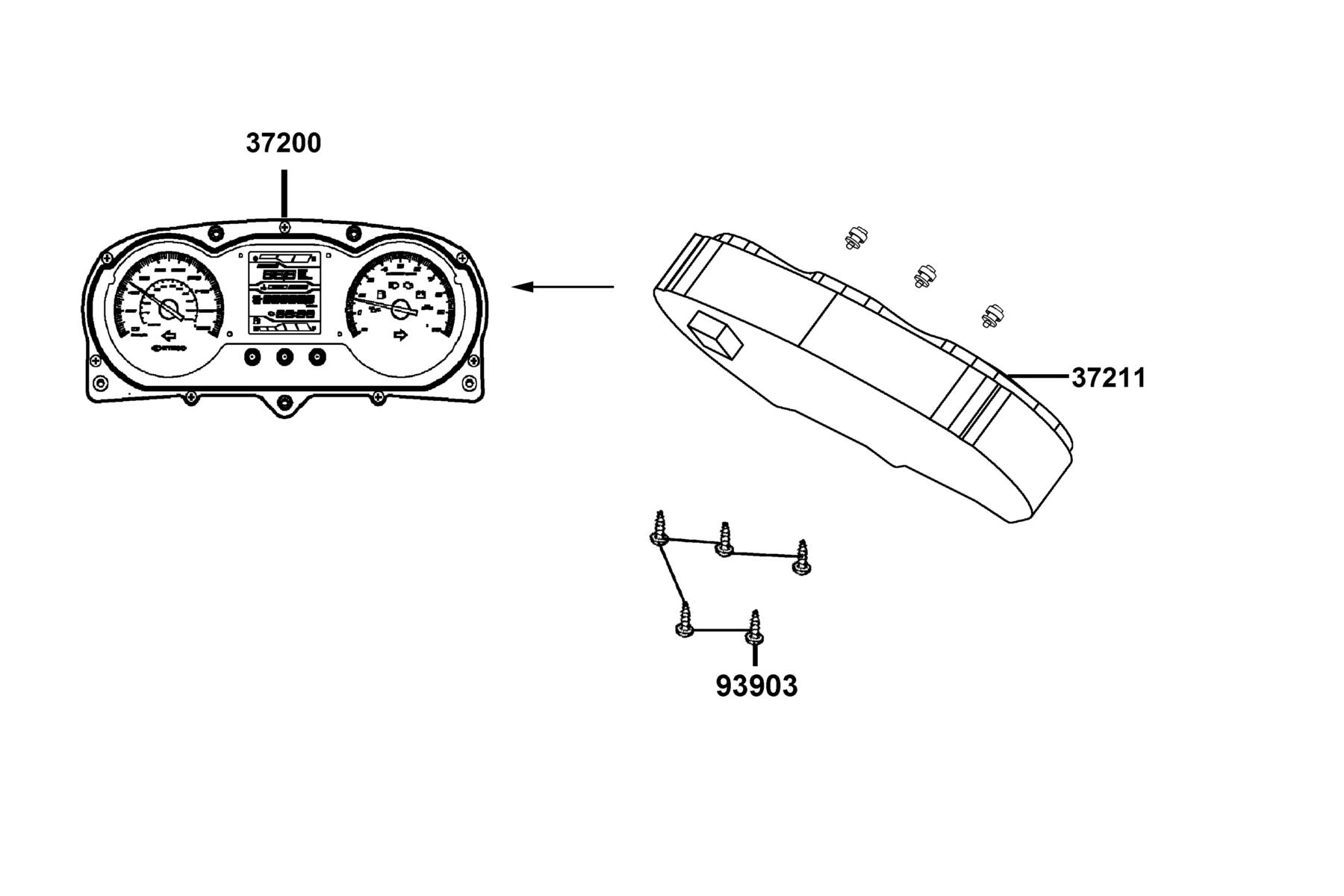 X-Town 300i ABS (2021) Speedometer parts diagram