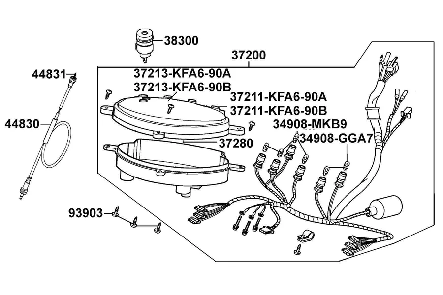 F02 Speedometer parts diagram