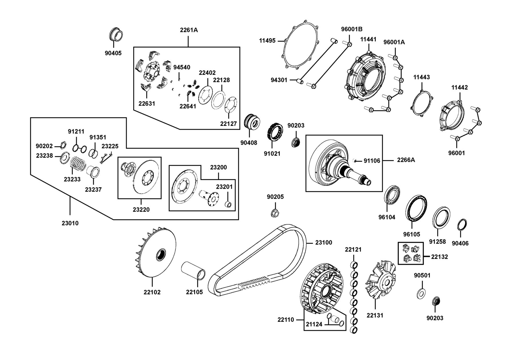 MXU 700i(2019) Drive Pulley parts diagram