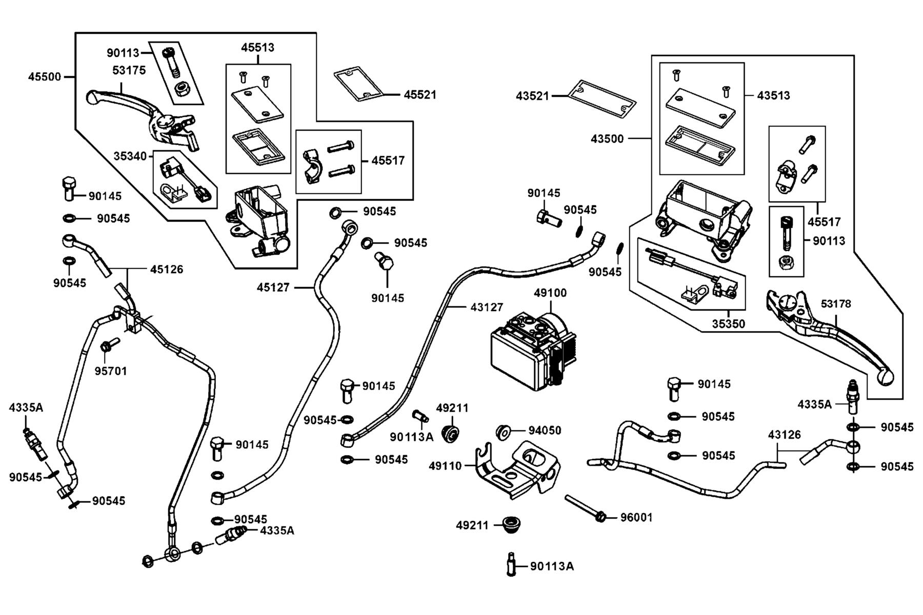 AK550 2022 Brake Master Cylinder parts diagram