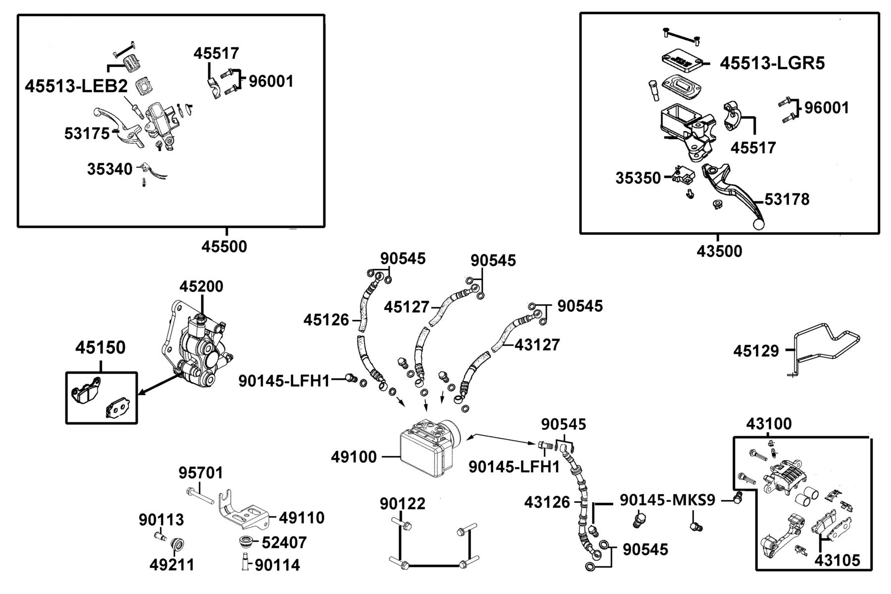 Like 150i ABS(2022) Brake Master Cylinder parts diagram