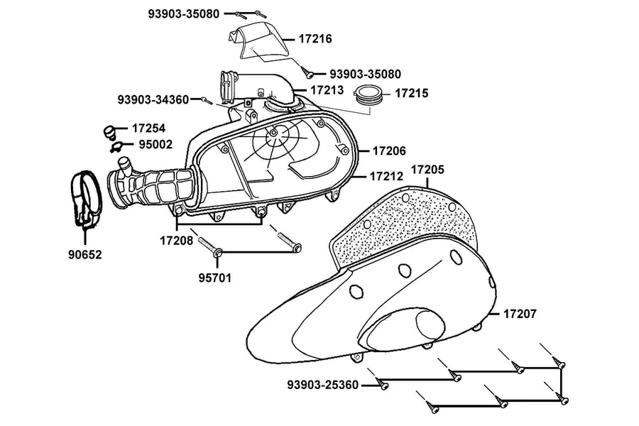 F14 Air Cleaner parts diagram