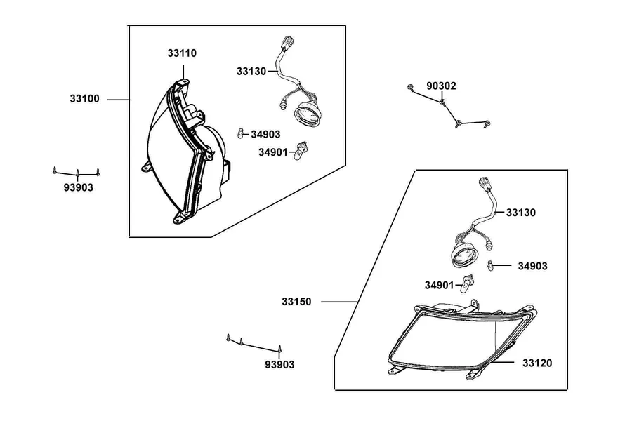 F01 Head Light parts diagram