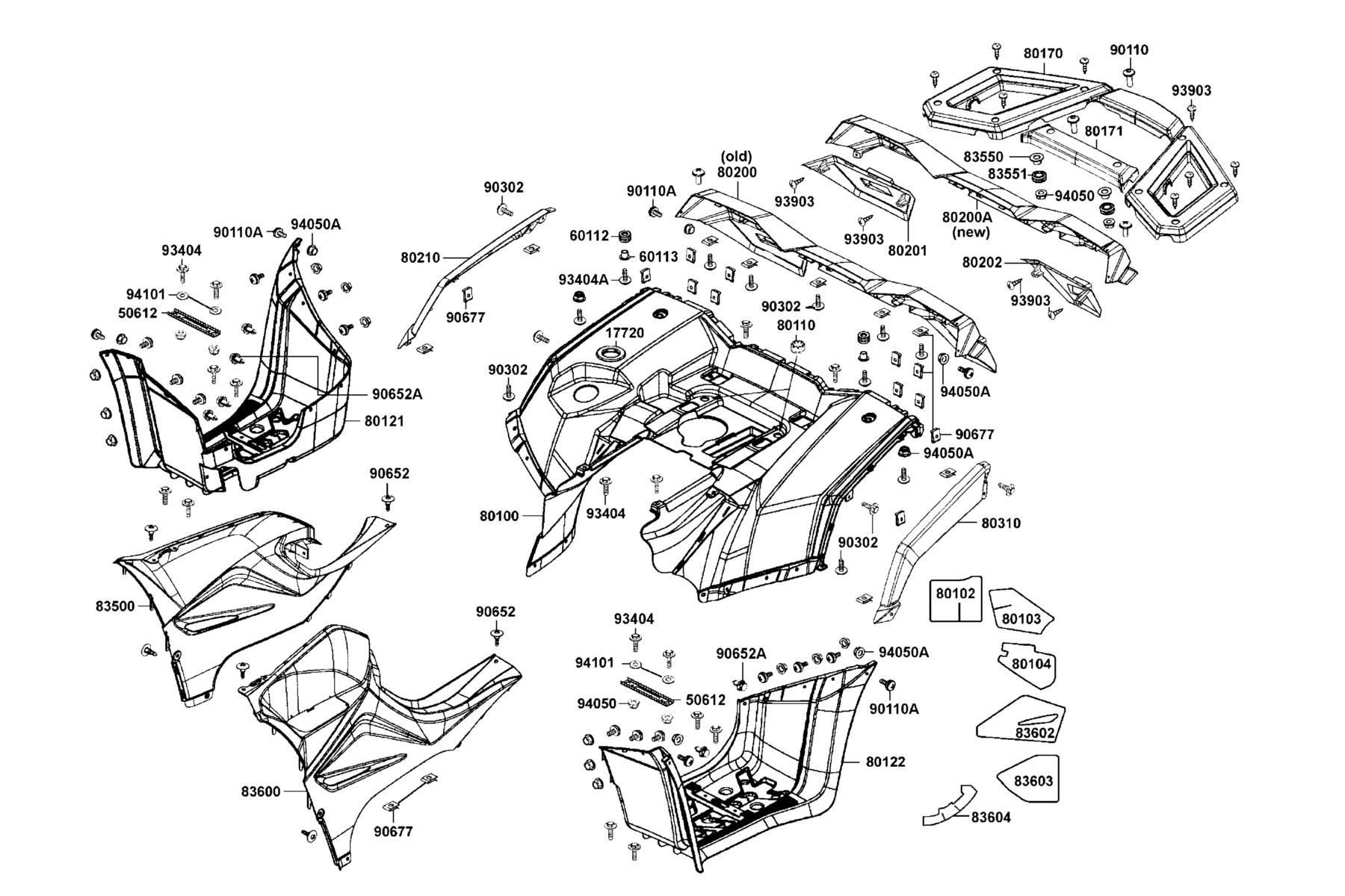 MXU 700i LE 2024 Fender Rear parts diagram