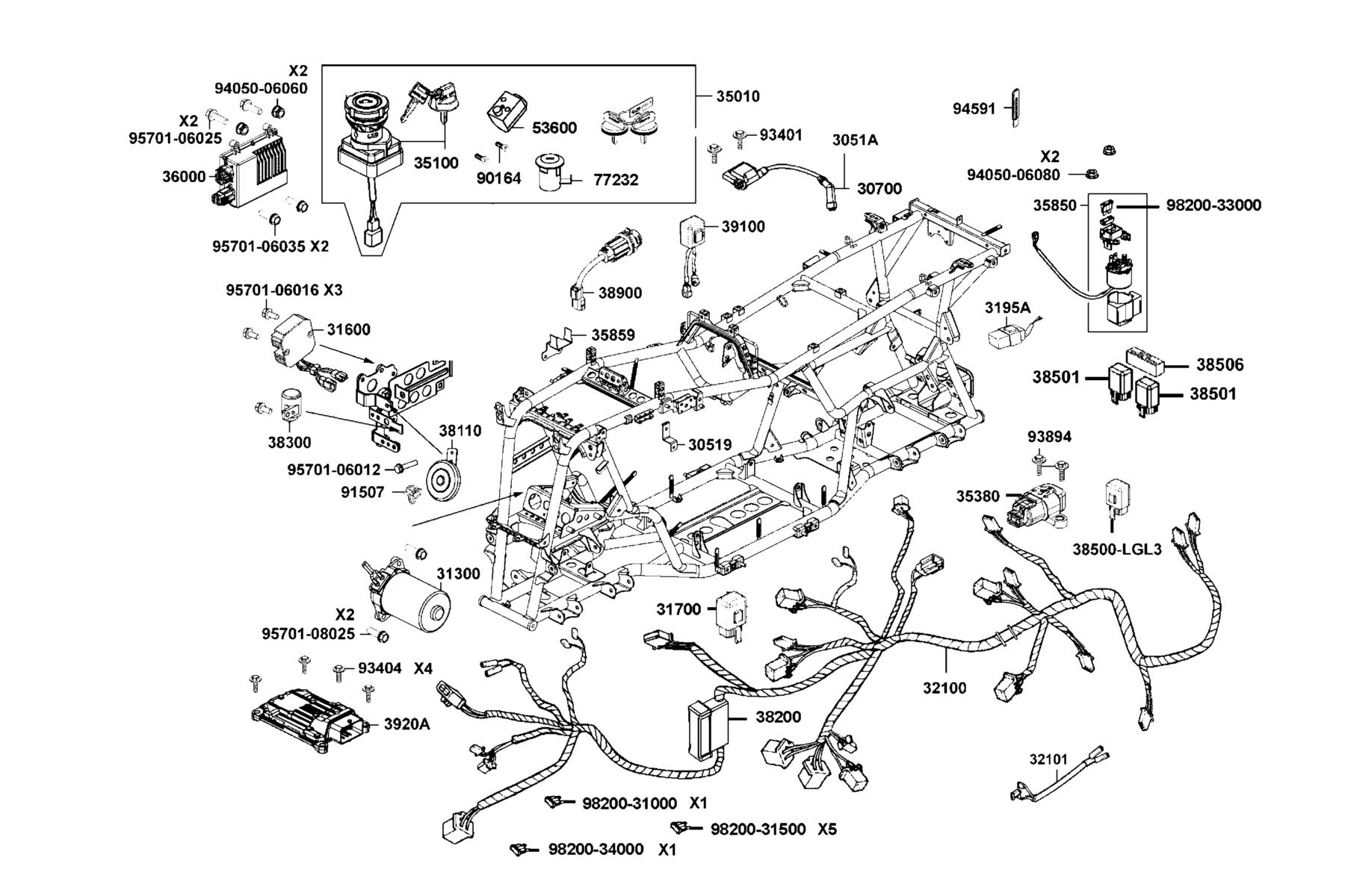 MXU 700 Exi(2019) Harness Wire parts diagram
