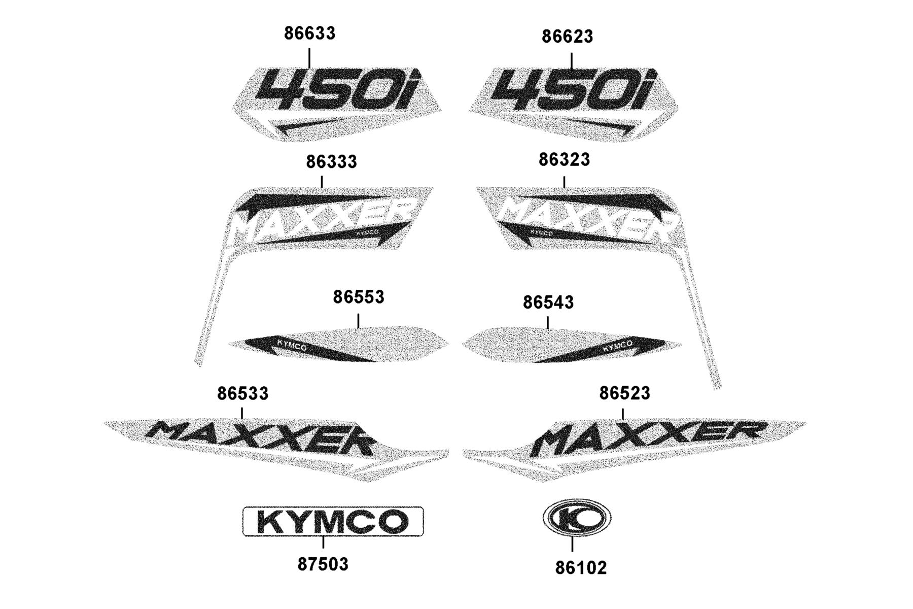MAXXER 450i (2021) Emblem ● Stripe parts diagram