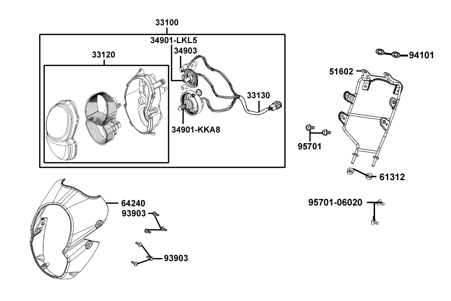 K-PIPE 125(2020) Head Light parts diagram