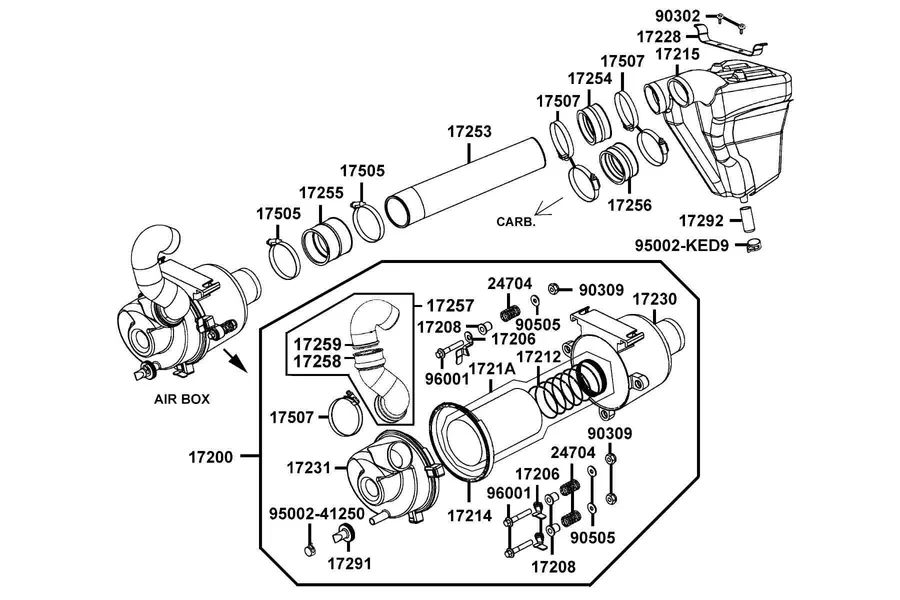 F13 Air Box Cyclonic parts diagram
