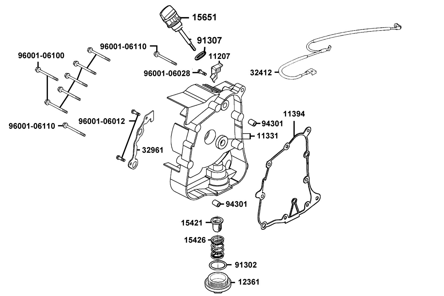 LIKE(2019~) Right Crankcase Cover parts diagram
