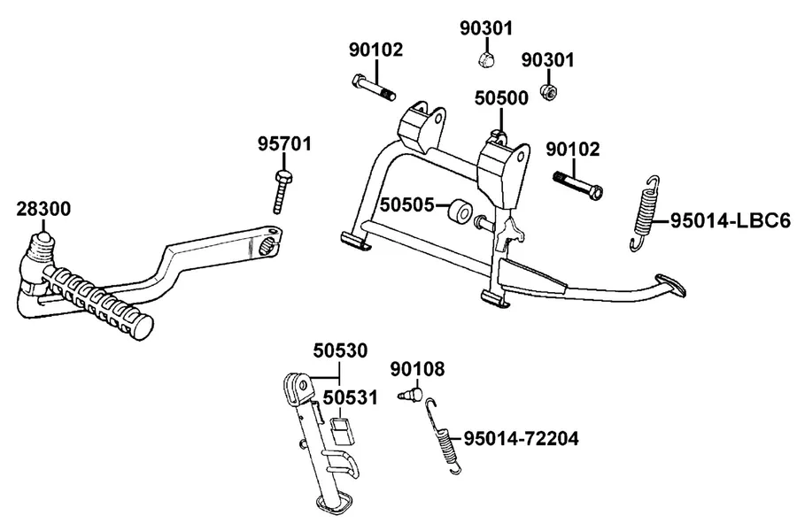 F15 Stand and Kick Starter Arm parts diagram
