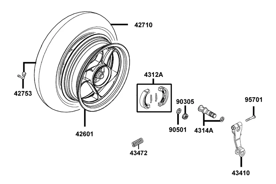 F08 Rear Wheel parts diagram