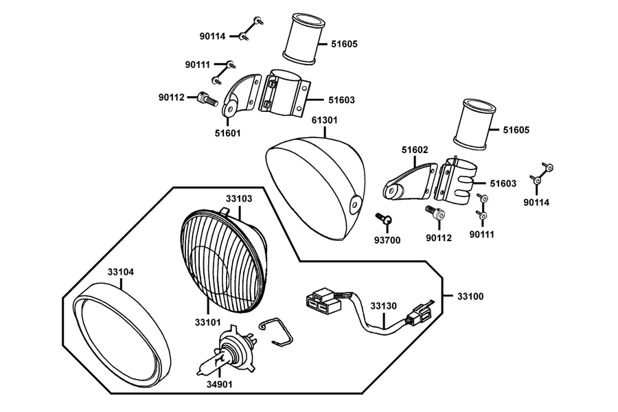 F01 Head Light parts diagram