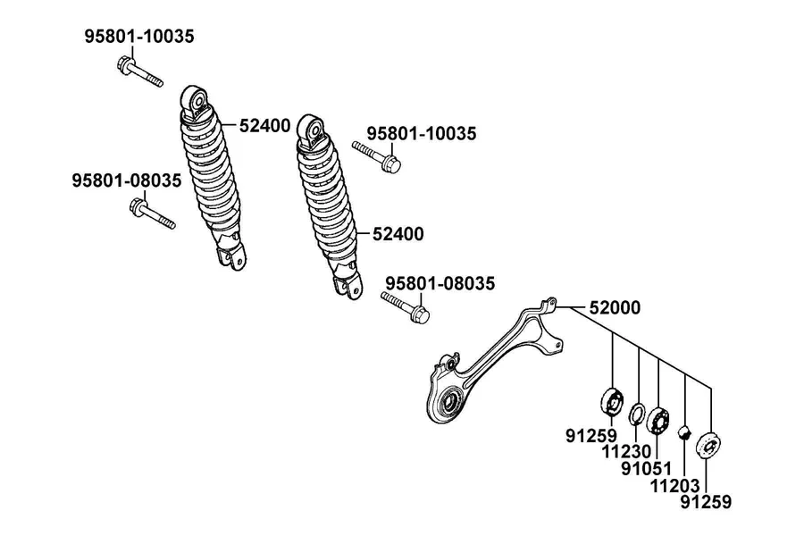 F16 Rear Cushion parts diagram