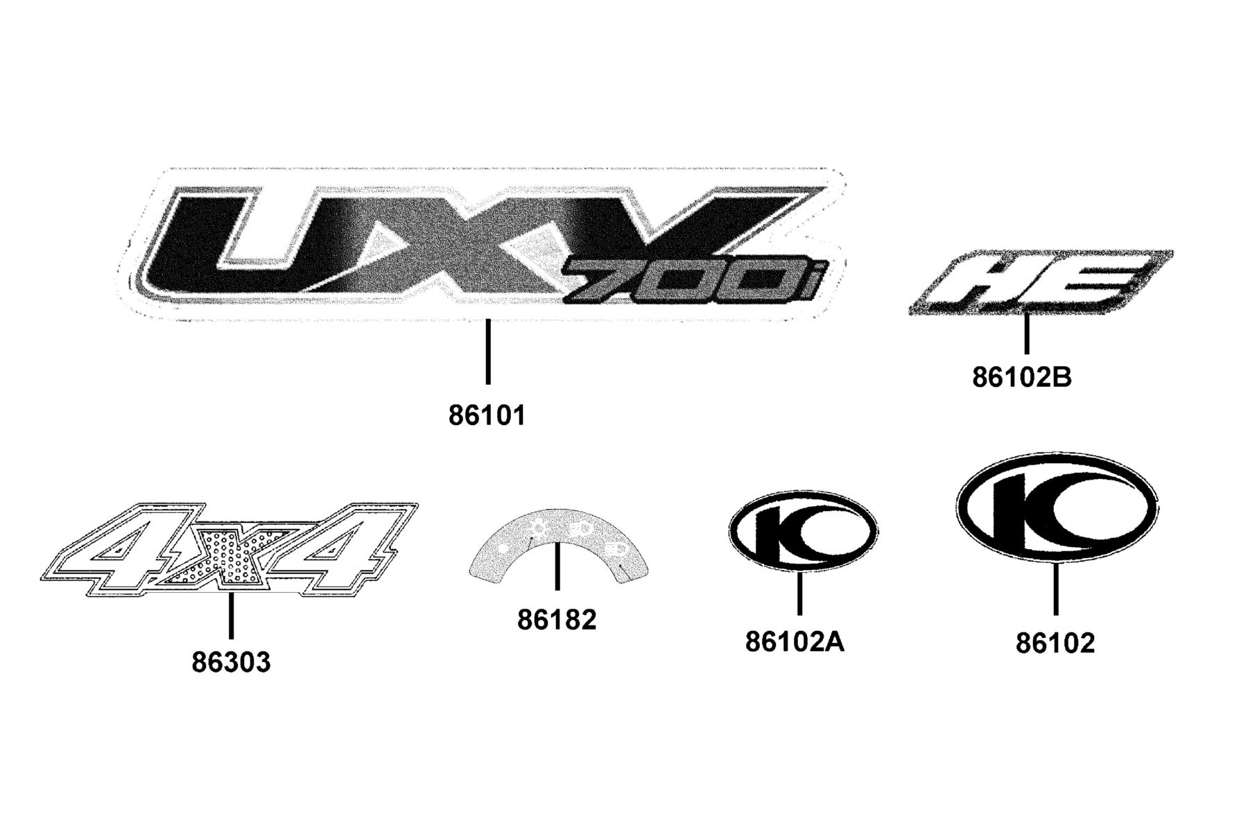 UXV 700i HE (2016~) Emblem ● Stripe parts diagram