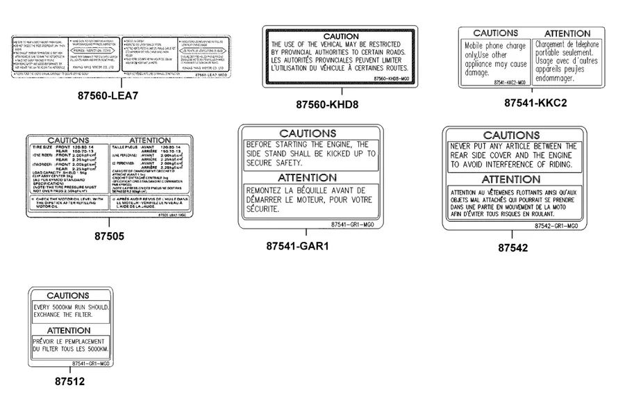 F23 Caution Label parts diagram