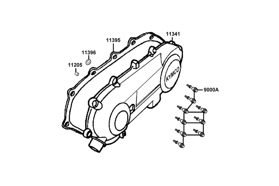 E05 Left Crankcase Cover parts diagram