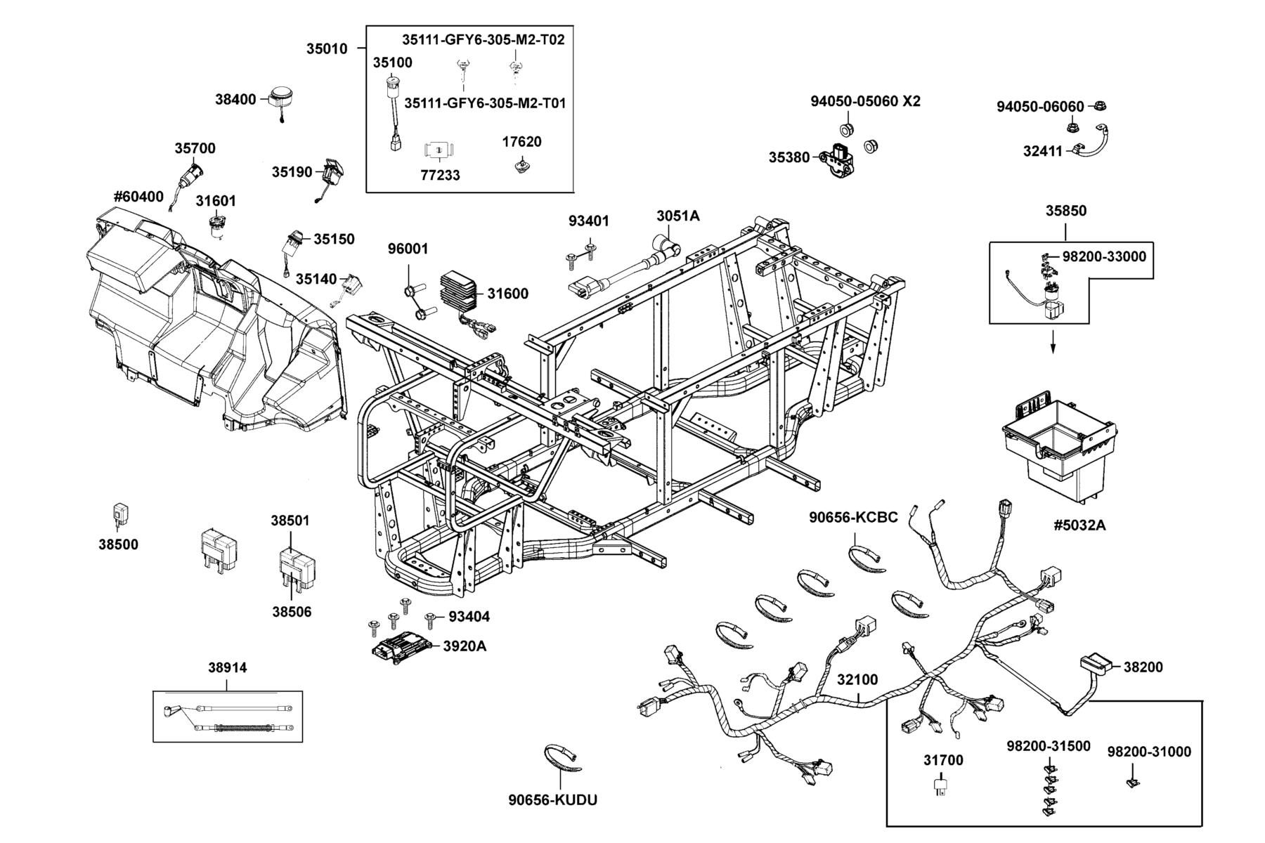 UXV 450i Platform 2023MY Harness Wire parts diagram